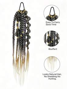 Trenzas de Burbuja Retorcidas de Colores Mixtos Hechas a Mano - Extensiones de Cabello Estilo Vacaciones para Mujeres, Versátiles para Todos los Tipos de Cabello 24 Pulgadas - Multicolor - Ver 6