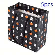 2026 New Halloween Ghost Pumpkin Gift Paper Bag, Small Cartoon Gift Packaging Bag - 5 Items - View 7
