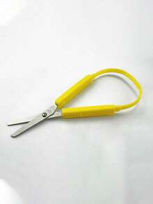 Mini Push-Button Scissors With Loop Handle, Ergonomic Design, Colorful Handle And Auto-Rebound Function, Suitable For Students And People With Special Needs For Daily Crafting; Ergonomic Design Kindergarten Training Scissors. - Multicolor - View 10