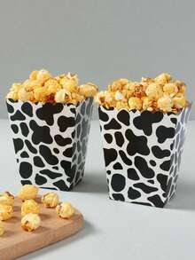 10 piezas Cajas de palomitas de maíz de papel con estampado de vaca, palomitas de maíz desechables con tema de vaca, contenedores de comida de papel, cajas de bandeja de aperitivos con tema de animales de granja para fiesta de primer cumpleaños, baby shower, revelación de género, decoraciones de fiesta de vaca, baby shower, cajas de regalo de fiesta de vaca, embalaje de regalo, suministros de fiesta de vaca, bolsas de regalo de fiesta de vaca - Vaca - Ver 5