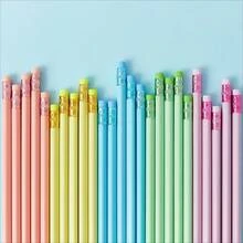 1組10支HB無木鉛筆，內建橡皮擦，樹脂三角筆桿，無鉛石墨鉛筆，書寫順滑，學校辦公繪圖用品 - 1套10支 - 查看 6