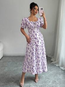 Women Long Dresses - 淡紫色 - 查看 1