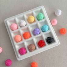 20pcs Solid 3D Rose Acrylic Through-Hole Beads, Macaron Solid Color Floral Loose Beads, Multicolor Rose Beads For Diy Bracelet Hair Tie Earrings Handmade Jewelry Making - Multicolor - View 8