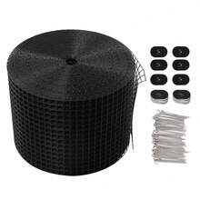 1pcs Black Solar Panel Bird Guard, Solar Panel Bird Net (8in*100ft + 70 Fasteners), Made Of Iron And PVC Coating, For Protecting Solar Panels From Damage By Birds And Rodents - Black - View 5