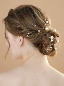 18pcs Multi Combination Faux Pearl Soft Hairpin, Suitable For Simple Headwear For Weddings, Daily Life, Parties, And Festivals - Gold - View 3