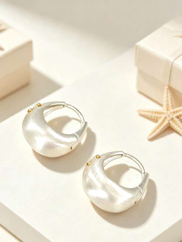 1 Pair Multi-Function Letter Brushed Water Drop Earrings, Clip-On Style, Autumn/Winter