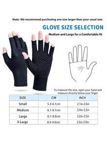 Unisex Compression Gloves, Hand Support Gloves For Rheumatism And Carpal Tunnel Pain Relief, Non-Slip Black Cycling Work Gloves With Grip Particles, Suitable For Cycling, Motorcycle Riding, Skiing, Fitness And Outdoor Sports - Multicolor - View 4