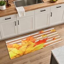 1pc Autumn Colorful Maple Leaf Pattern Diatomaceous Earth Kitchen Drain Mat, Quick-Drying Absorbent Non-Slip Coffee Machine Mat & Dish Drying Mat, Suitable For Kitchen Countertop And Holiday Home Decor - Multicolor - View 7