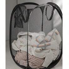 1pc Large Foldable Laundry Basket, Mesh Clothes Storage Bin, Portable Dirty Clothes Hamper For Home - Multicolor - View 7