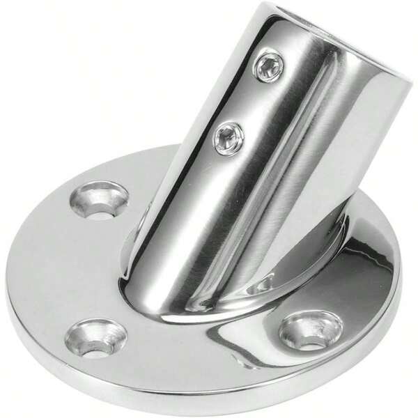 Accesorio de Barandilla de Pasamanos con Base de Tubo Redondo de 45 Grados - Acero Inoxidable 316 de Grado Marino - Accesorios para Barcos (25mm)