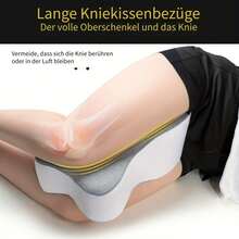 Kniekissen aus Memory-Schaum, stützend und atmungsaktiv, zwischen den Beinen, Kniestütze aus Memory-Schaum für Seitenschläfer, sorgt für Kniefreiheit für die richtige Ausrichtung, ideal für Komfort während der Schwangerschaft und Schwangerschaft - Grau - Übersicht 6