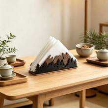 Wooden Mountain Forest Napkin Holder, Rustic Pine Tree Landscape Tissue Stand For Dining Table Decor - Multicolor - View 5