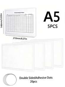 2/3/5/10pcs (With Adhesive) Hollow Transparent Acrylic Schedule Planner Display Stand & To-Do List Frame, A4 Reusable Dry-Erase Chore Chart Holder, Aesthetic Desktop Decor, Suitable For Room Decoration & School Locker Organization - Multiple Specifications - View 20