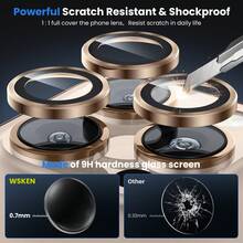 3pcs/Set Camera Lens Protector Film For IPhone 17 Pro/17 Pro Max, Tempered Metal Glass Camera Cover, Ultra Clear Anti-Scratch Anti-Shatter Lens Protector Film, Anti-Fingerprint Camera Protection Accessory - Brown - View 2