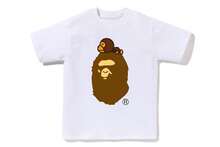 Ape Head Graphic Tee, Loose And Oversized Fit, Pure Cotton Crew Neck, Unisex Summer Basic T-Shirt - 白色 - 查看 1