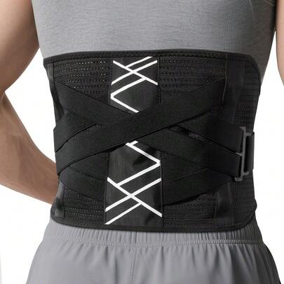 1 Peça Cinta Lombar para Suporte de Costas com 3 Hastes, Cinta de Suporte de Costas Respirável para Homens/Mulheres para Trabalho, Cinta de Suporte Lombar Antiderrapante com Tela