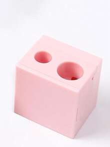 1pc Random Color Double Hole Square Makeup Pencil Sharpener, Eyebrow Pencil Sharpener, Compact Pencil Sharpener, Giveaways, Travel, Cheap Stuff, Travel Essential - Multicolor - View 4