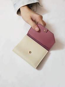 Colorblock Daisy Decor Tri-Fold Women's Wallet, Multi-Function ID Card Slots, Slim Coin Purse - Multicolor - View 4
