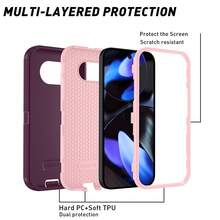 Anti-Drop Anti-Shock Anti-Wear Full Body Protection Phone Case, Durable And Sturdy, 3-In-1 Protective Case Compatible With Iphone, Galaxy And Other Phones - Wine Pink - View 60