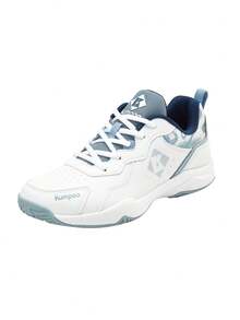 KUMPOO Professional Training Shoes Men'S Low Top / Anti-Slip & Shock Absorption / Lightweight Badminton Sports Shoes / KHR-D21 - White/Blue - View 7