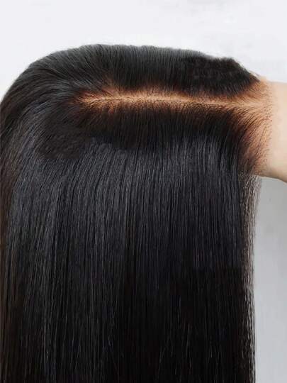 5x5 Glue-Free Transparent Lace Straight Human Hair Wig, 150% Density Virgin Hair For Women, No Glue Needed, No Trimming Required
