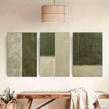 3er Set Leinwand Wandkunst Drucke, gerahmte Kunstwerke für individuellen Heim- und Bürostil, grüne abstrakte Poster für den Raum, grüne Textur Kunst, Heim- und Wohnheim Wanddekoration, Raumdekoration Ästhetik, Heimdekoration, Raumdekoration, optionaler Rahmen. - 3 Stück - Übersicht 8