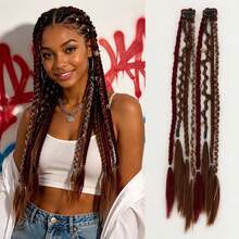 Bohemian Style Braided Hair Extensions For Women, 20 Inch Clip-In Braids, Ombre Blonde To Grey Synthetic Hair, Bohemian Style Hair Extensions - Multicolor - View 9
