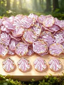 50/100/200pcs 20mm White Shell-Shaped Acrylic Beads, Cream Petal Bead Caps, Suitable For DIY Crafts, Jewelry Making And Phone Case Decoration - Multicolor - View 26