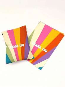 Colorful Printed "Thank You" Text Waterproof Thickened Tear-Resistant Shipping Mailers, Suitable For Clothing, Small Businesses, Wedding Gifts, Party Favors - Multicolor - View 7