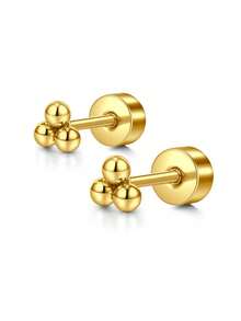 2pcs Elegant Studs Earring For Women Fashion Butterfly Moon Ear Stud Cubic Zirconia 20G Studs Earring Jewelry - Gold - View 12