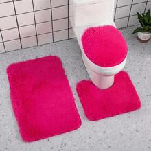 3-Piece Bathroom Rug Set Includes Bath Mat, Contour Mat And Toilet Lid Cover, Machine Washable, Ultra Soft Microfiber And Non-Slip Bathroom Rugs With Non-Slip Backing - Multicolor - View 10