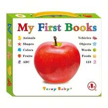 「My First Book」便攜式英文早期學習圖書套裝（10冊禮盒裝）－涵蓋水果、動物、食物、顏色、字母與數字；幼兒必備－生日、開學或萬聖節送禮首選 - 彩色 - 查看 3