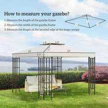 10' X 10' Gazebo Replacement Canopy Top, 2-Tier UV-Protective Cream White Cover For Garden, Patio Outdoor Use (Top Only) - Apricot - View 4