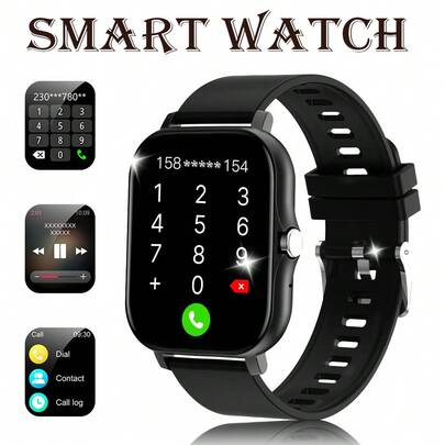 Smart Watch, 1.83-Inch HD Touch Screen Smartwatch, Soft Silicone Strap, Call/Message Reminder, Pedometer, Calorie, Fitness Tracking, Multiple Sports Modes, Multi-Functional Smartwatch, Unisex, Compatible With IPhone And Android Phones, Perfect For Gym Daily Use And Christmas Birthday Gifts