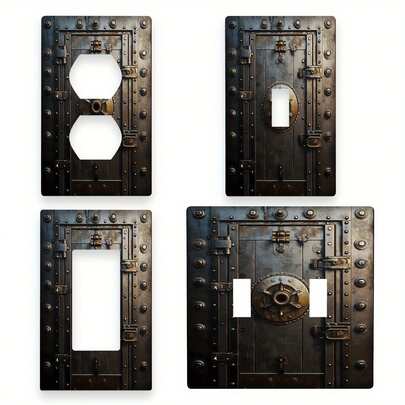 1pc Metal Door, Polycarbonate Thermoplastic Light Switch Plate Cover Home And Kitchen Decor