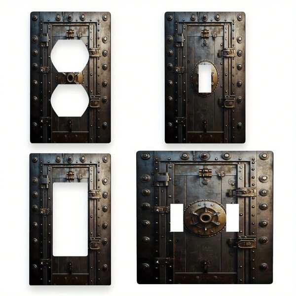 1pc Metal Door, Polycarbonate Thermoplastic Light Switch Plate Cover Home And Kitchen Decor