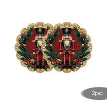 2/4/6/8pcs 14 Inch Diameter Christmas Placemats, Red Nutcracker Round Flower Shape Table Decor Suitable For Christmas Day Kitchen Dining Room Decoration - Multicolor - View 12