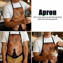 Men's Creative Print Apron, Fashionable & Fun Kitchen Apron, Suitable For Cooking, Baking, Grilling And Housework - Multicolor - View 8
