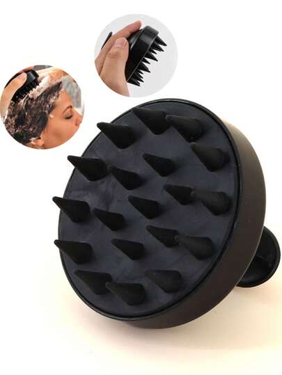 1pc 19-Tooth Silicone Shampoo Brush Comb, Popular Silicone Hair Washing Brush For Home Use, Scalp Massage Brush, Scalp Cleaning, Itch Relief, Head Scratcher, Bathing Hair Comb, Hair Styling Tool, Soft Silicone Scalp Cleaning Massage Brush, Hair Care Tool