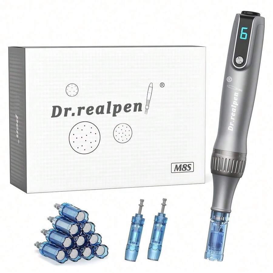 Derma Pen M8S Professional Beauty Pen Skin Care Tool Set, Includes 12pcs 0.25MM Round Nano Replacement Needles - Grey - View 1