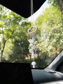 可愛雲朵汽車吊飾 車用掛鏈 後視鏡裝飾吊墜 完美禮物 女性適用汽車內飾配件 - 雲朵 - 查看 7