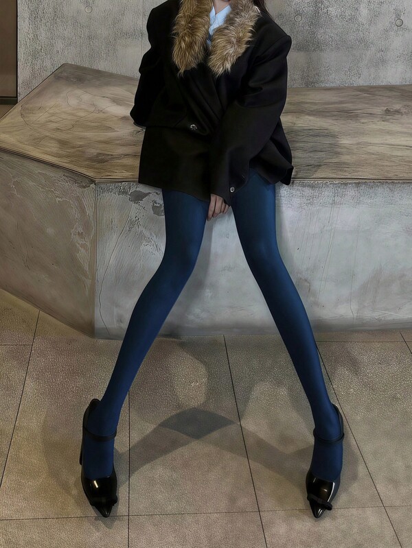 1pc Women's Dark Vintage Matte Leggings, High-Stretch Slim-Fit Tights, Soft Comfortable Pants For Party, Going Out & Daily Wear
