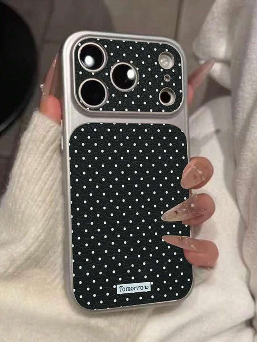 New Large Window Skin Sticker Case, Classic Black & White Polka Dot Pattern, Compatible With Apple 17Promax/16Promax/15Promax/17Pro/16/15/14/13/17 Pro Max - Black and White - View 1