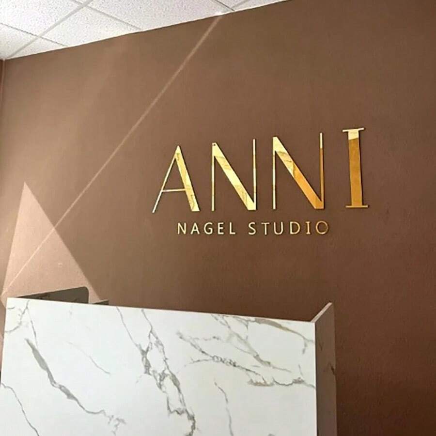 Personalized Custom Text Logo, Acrylic Mirror & Black Letter Cutout, Laser Cut Corporate Signage, Laser Cut Logo Sign, Corporate Wall Sign, Interior Decor - Multicolor - View 1