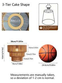 Modern Fashion Polished Rattan Drum Lamp Shade - Handwoven Rattan Pendant Light Shade, Rustic Style Ceiling Light Fixture Accessory, Without Power Supply And Wires/Home Decor Suitable For Home Goods/Bedroom Decor/Party Decor/Christmas/Halloween Decoration Bedroom LED Ceiling Light Lampshade (Lampshade Only) (Please Check Detailed Parameters Carefully When Ordering, Product Has Corresponding Size Conversion, Also Basketball Comparison For Size) - Semicircle - View 12