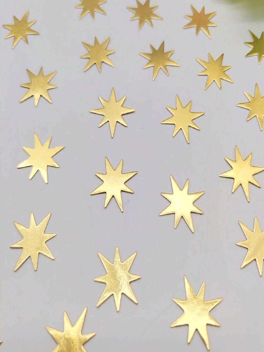 200/100片 金色星星裝飾紙花,適合聖誕派對裝飾 - 套裝 - 查看 1