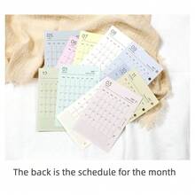 12pcs A6 A7 M5 Colorful 2027 Monthly Calendar Refill Pages, Monthly Planner Loose-Leaf Paper, Monthly Calendar Divider Pages, Suitable For Schedule, Marking Holidays, Anniversaries, Special Dates, Habit Tracking, Check-In - Color 2027 Monthly - View 6
