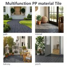 Interlocking Courtyard Deck Tiles Set | 12-Inch Weather-Resistant Plastic Outdoor Flooring | Suitable For Garden, Balcony, Poolside - Diagonal Six-stripes - View 1