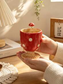 Retro Ceramic Mug Set, Cute Colorful Coffee Cups With Vintage Design, Aesthetic Tea Drinkware For Home Kitchen Breakfast Office, Stylish Beverage Cups Gift For Coffee Lovers - Multicolor - View 5