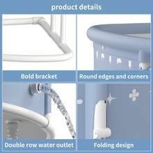 3pcs Triangular Fan-Shaped Foldable Bathtub, Portable Adult Bathtub, Large Size, Wraparound Folding Design, Corner Design, Easy To Store And Carry. - Multicolor - View 5